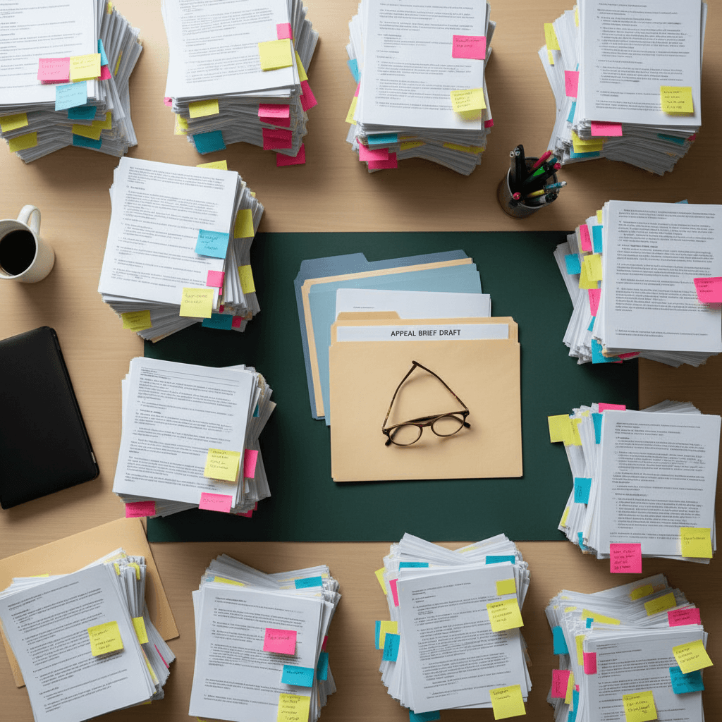 Appeal preparation expert organizing hearing evidence
