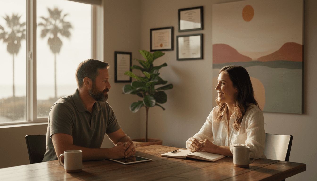 Supportive professional consultation in a bright office in San Diego